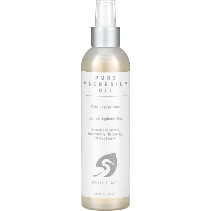 White Egret Personal Care, Pure Magnesium Oil, 8 fl oz (237 ml) white