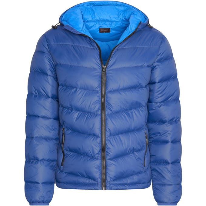 Cappuccino Italia - Heren Jas Hooded Puffer Jacket - Blauw - Maat M