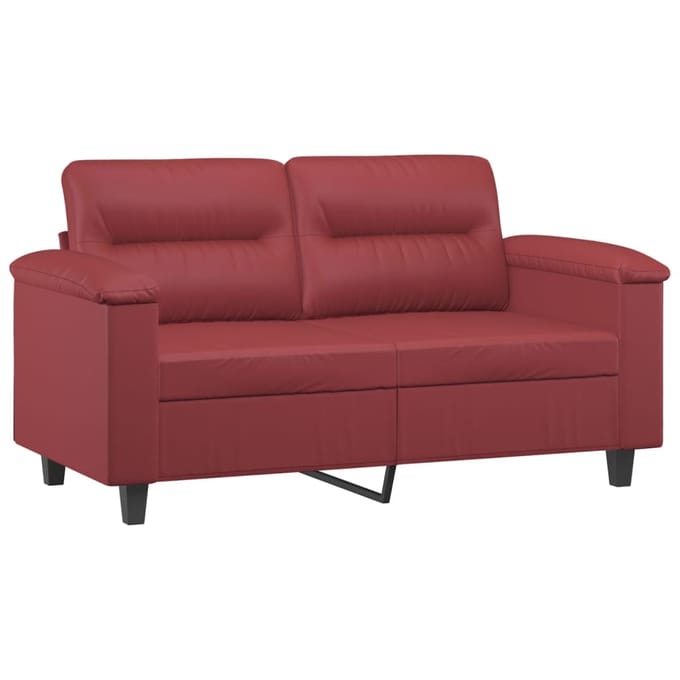 vidaXL - 2-delige - Loungeset - met - kussens - kunstleer - wijnrood