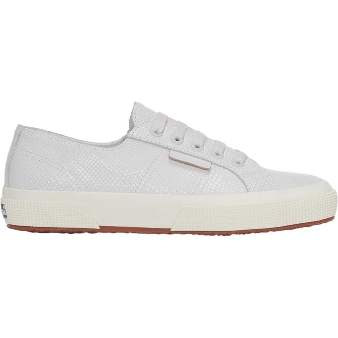 Superga Dames/Dames 2750 Slangenprint Grain Leather Trainers (Optisch Wit)