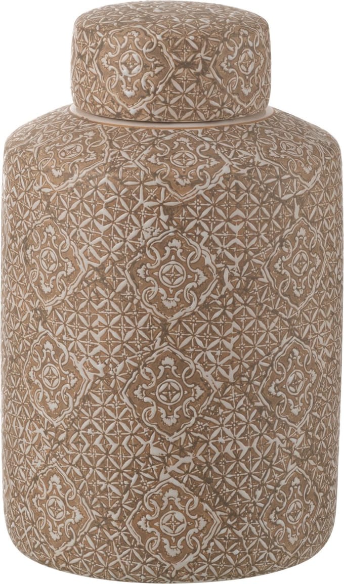 J-Line kan decoratief Wabi - porselein - beige/wit - large