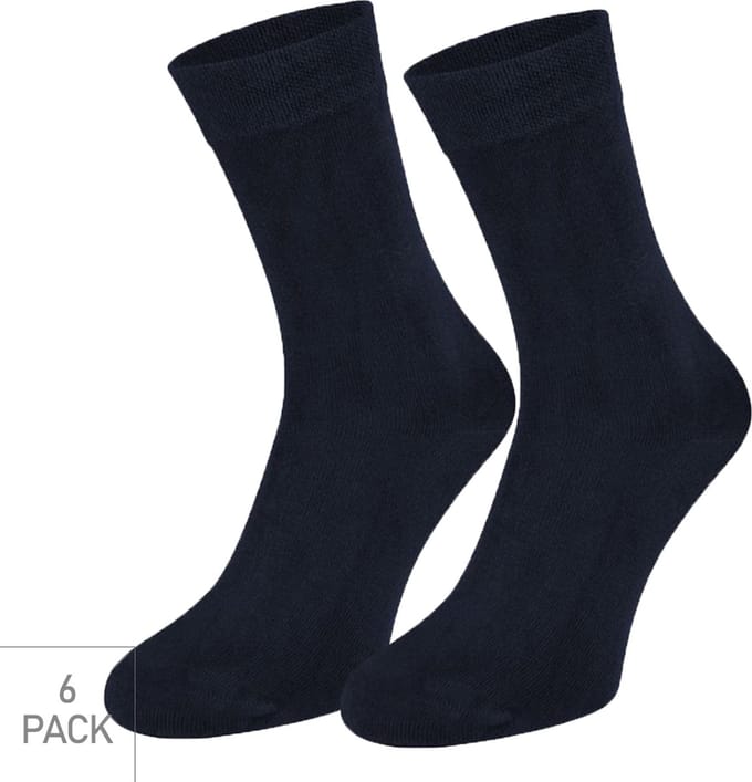 Boru Bamboo - 6-Pack - Nette Sokken - Bamboe - Naadloos - Heren / Dames - marine - 35-38 - 2301