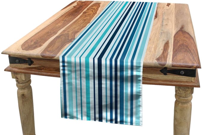 ABAKUHAUS Nautisch Tafelrunner – Pastel Gestreept – 40x300 cm
