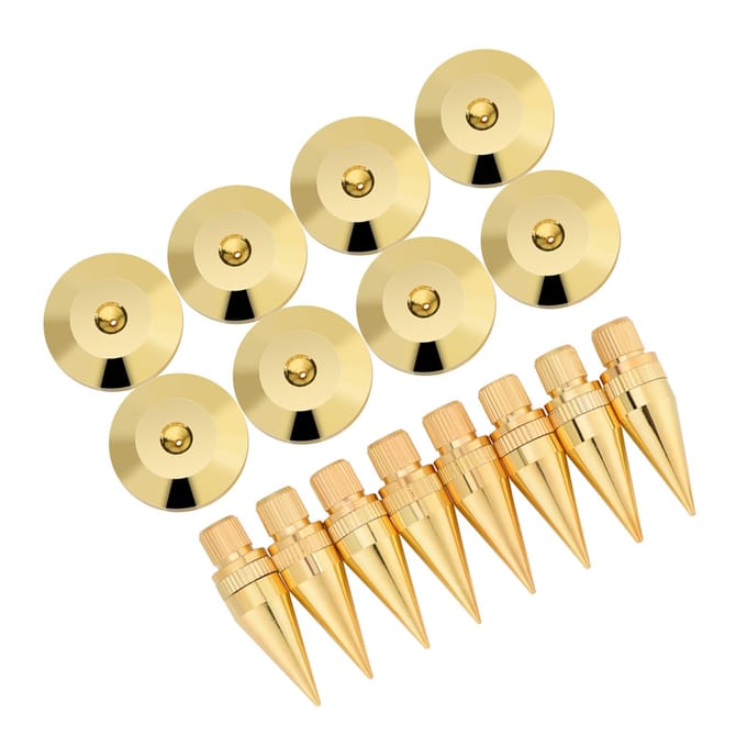 8 paar 6 x 36 mm koperen luidsprekerspikes, isolatiestandaard, voetmat