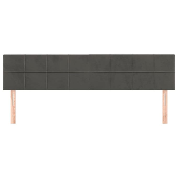 vidaXL - Hoofdborden - 160x5x78/88 - cm - fluweel - donkergrijs