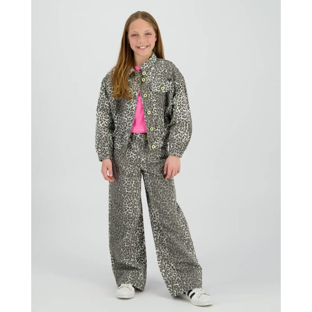 Vingino Cassie Leopard Meisjes Jeans - Dark Grey Vintage