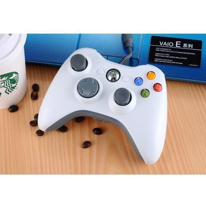 BLANC/Manette de Jeu Filaire Xbox pour PC &amp; Xbox 360 wit