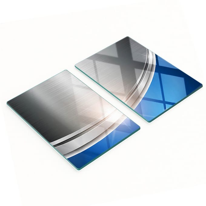 Set van twee decoratieve glazen keukenplanken met structuur, 2x40x52 cm