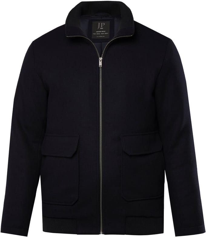 JP 1880 - Heren - Bomberjack wol collegekraag - Navy blauw - Maat L