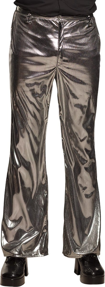 Boland - Broek Disco zilver (M/L) - Volwassenen - Danser/danseres - 80's & 90's - Disco