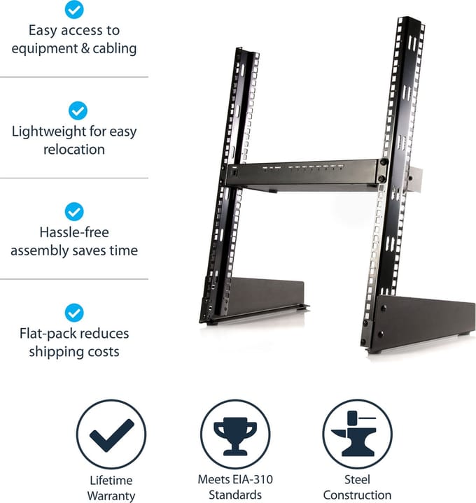 StarTech.com RK12OD - 12U - Open Frame Rack Caboniet