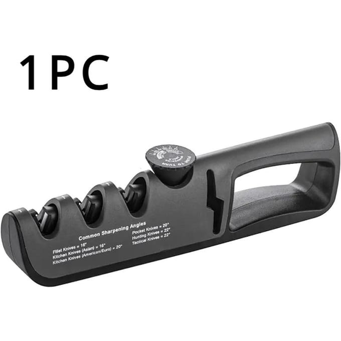 Aiguiseur de couteaux multifonction à angle réglable, 4 étapes, pierre à aiguiser pour ciseaux, broyeur de cuisine, outil d'affûtage de couteaux gray