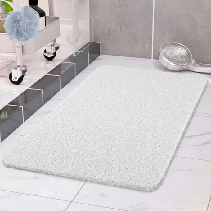 Antislip Douchemat met Afvoer - Zachte PVC-Luffa Badmat 60x60 cm