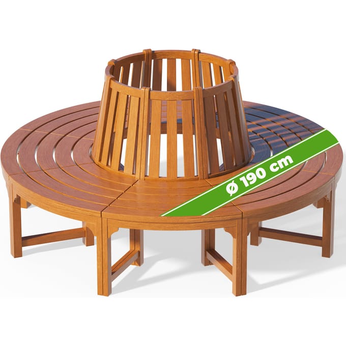 Casaria Boombank 360° - FSC®-Gecertificeerd Eucalyptushout – Bruin