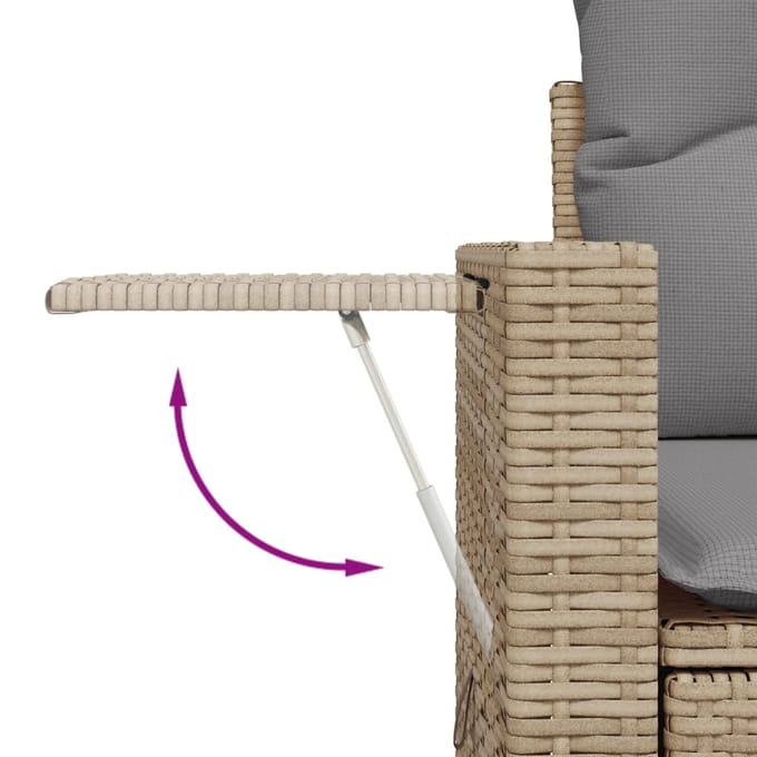 vidaXL - 11-delige - Tuinset - met - kussens - poly - rattan - beige