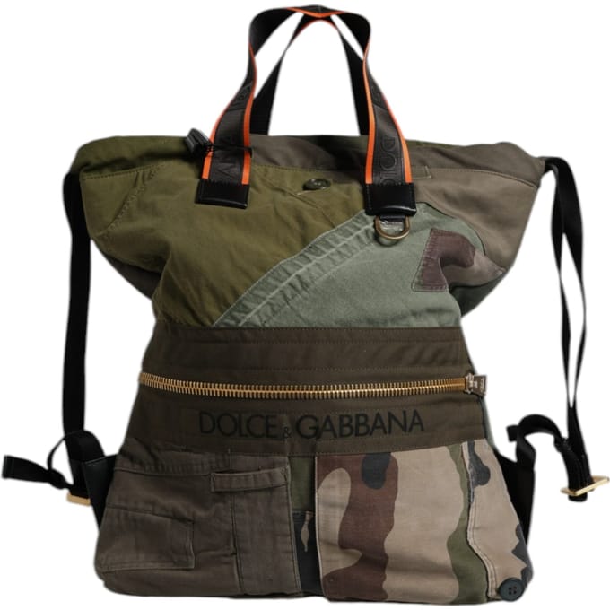 Militairgroene Patchwork Rugzak