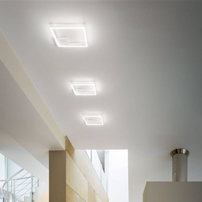 Fabas Luce Moderne LED plafondlamp Bard in wit
