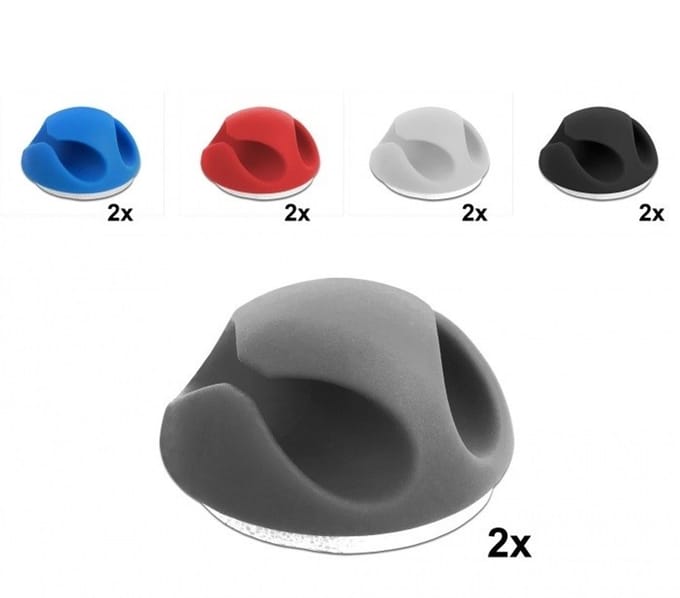 Delock 18296 Kabelclips Thermoplast Zwart, Blauw (b x h) 20 mm x 12 mm 10 stuk(s)