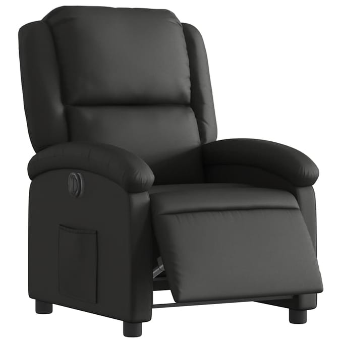 vidaXL - Fauteuil - elektrisch - verstelbaar - echt - leer - zwart