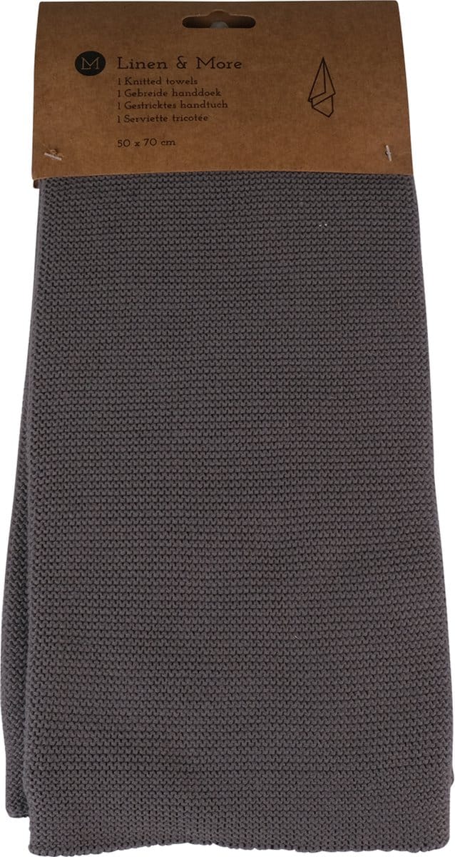 Linen & More - Keukenhanddoek 'Eldrid' (50cm x 70cm, Dark Grey)