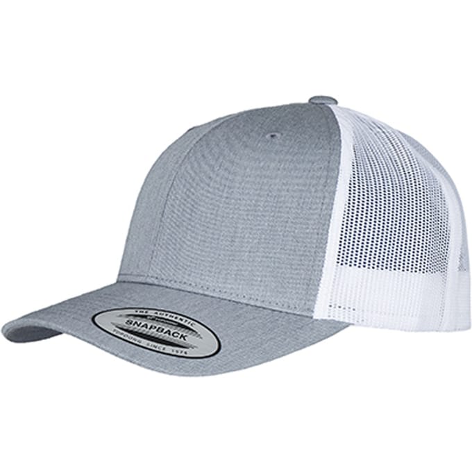 Flexfit Retro tweekleurige truckerpet (Heide Grijs/Wit)
