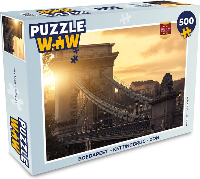 Puzzel Boedapest - Kettingbrug - Zon - Legpuzzel - Puzzel 500 stukjes