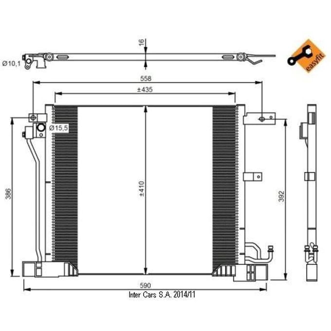 Condensator, airconditioning NRF 350040