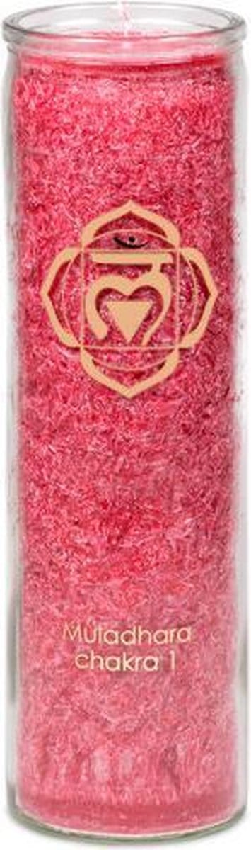 Geurkaars stearine 1e chakra 100 uur (21x6,5 cm)