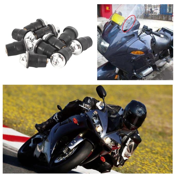10 stuks Universele Motorfiets Windscherm M5 Binnenzeskant Schroeven Zilver black