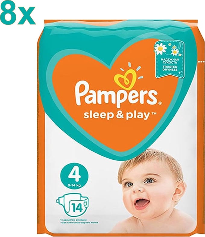 Pampers - Sleep & Play - Maat 4 - Maandbox - 112 luiers