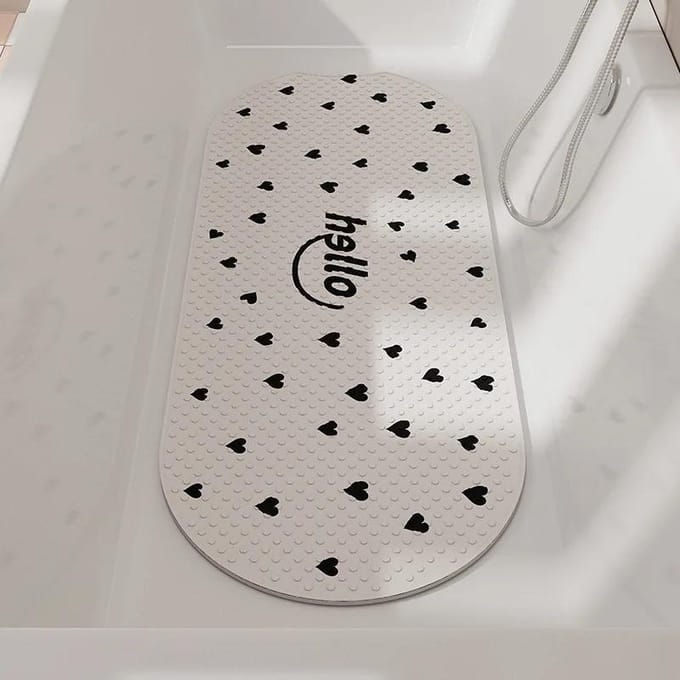 40*100cm Mat Badkuip Badmat PVC Zacht Badkuip Veiligheid Douche Antislip Badmatten Met Zuignappen Massage Vloermat 40X100CM white