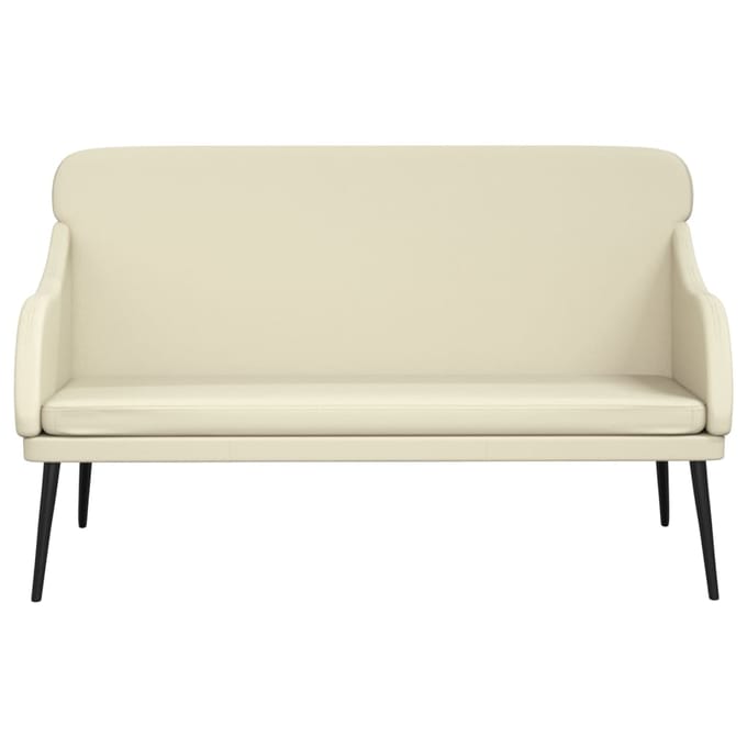 vidaXL - Bankje - 110x76x80 - cm - kunstleer - crèmekleurig