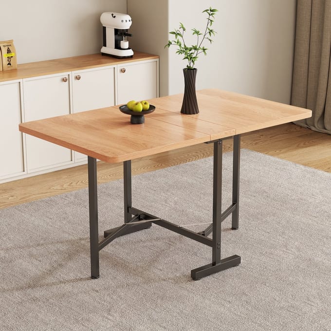 REDOM - Uitschuifbare Eettafel - Opvouwbaar En Ruimtebesparend - Modern - MDF - Wit Eikenkleur