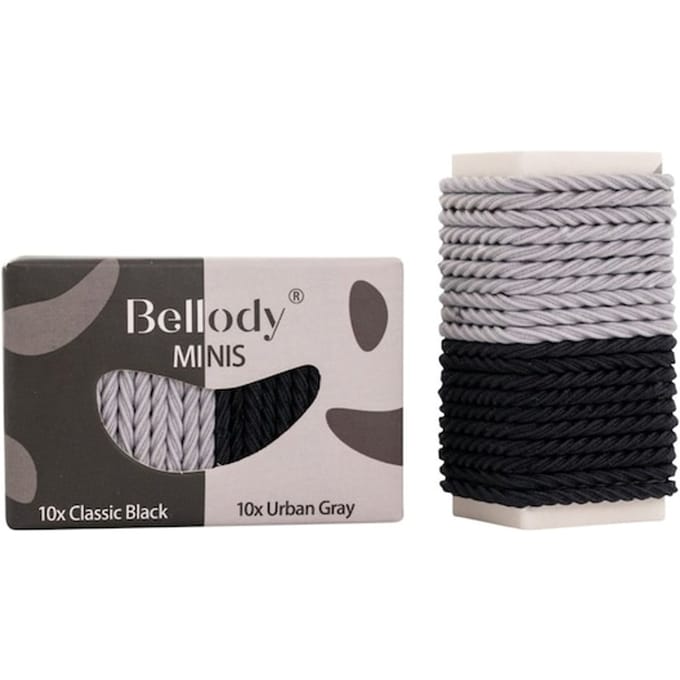 Bellody - Haargummie Mini Elastiek - Zwart en Grijs