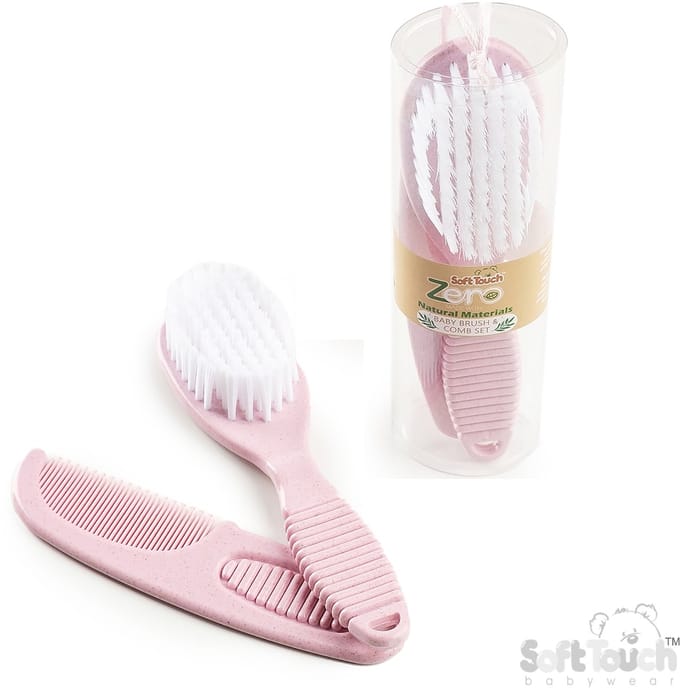 Soft Touch Borstel En Kam Set 2-delig Roze