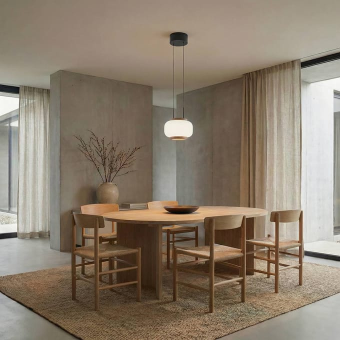 Quitani LED hanglamp Shiro, 1-lamp, in hoogte verstelbaar, glas