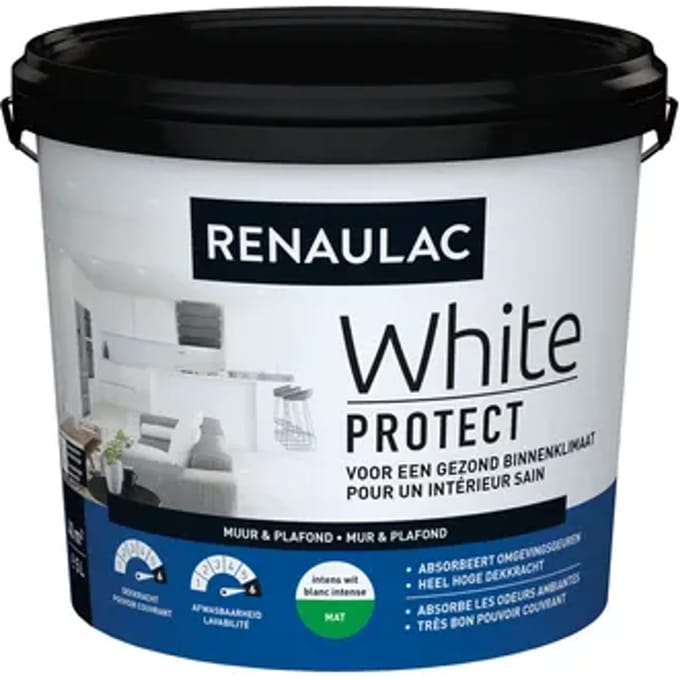 Renaulac Muur & Plafond Muurverf - Mat - Wit - 5l
