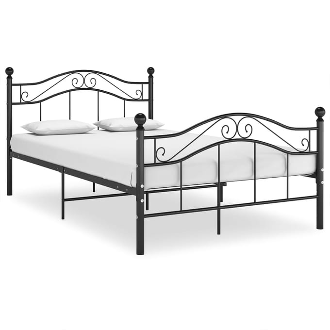 vidaXL - Bedframe - metaal - zwart - 120x200 - cm