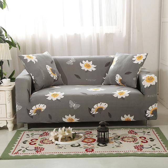 Protecteur de meubles-peaux de canapé housse élastique pour salon housse de canapé d'angle housse de canapé extensible 45X45cm pilowcaseX2 gray
