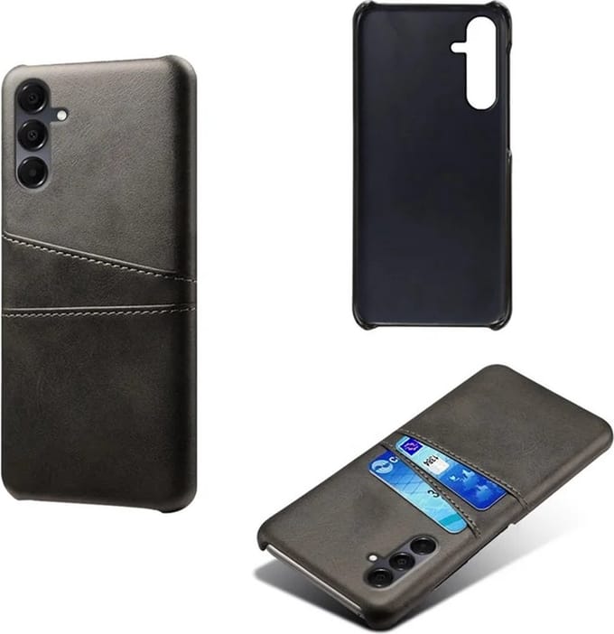 Backcover met Opbergvakjes + PMMA Screenprotector voor Galaxy A16 4G/5G _ Zwart