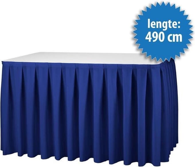 Buffetrok Boxpleat 250% - 490x73cm - Blauw