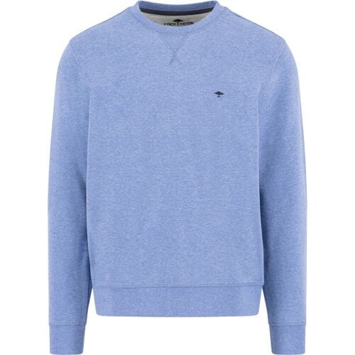 Fynch-Hatton Trui Uni Color Cotton Sweat O-Neck Crystal Blue / male