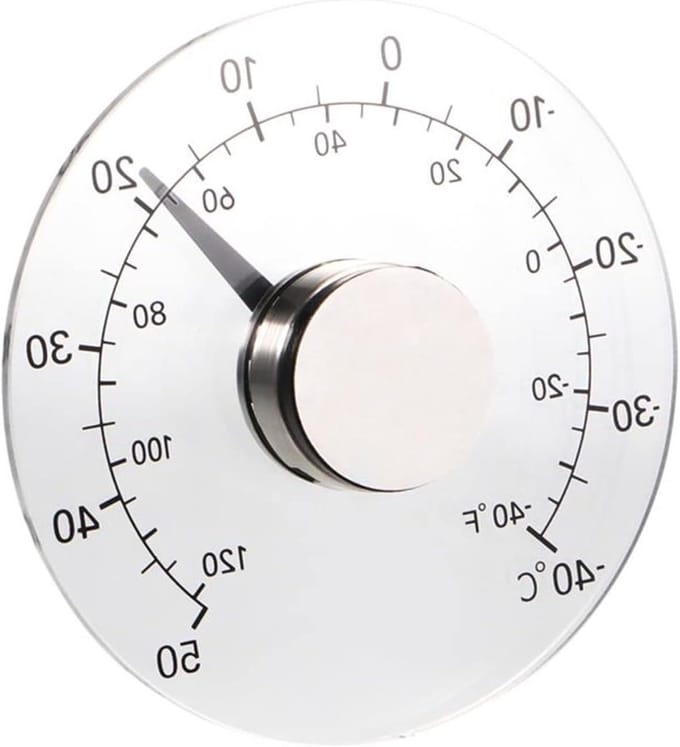 Raam Thermometer - Weer Tool - Temperatuur Aflezen - Ingebouwd Bimetalen - 10.7 x 2.4 cm - Transparant