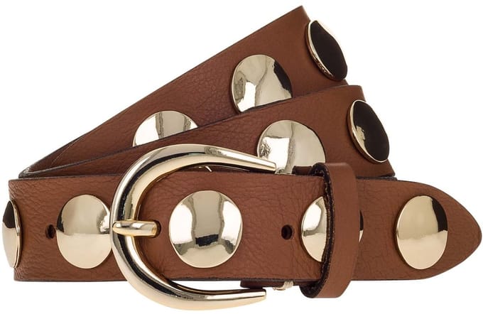 b.belt Leren riem Luna Gold Leather Belt W105 Camel Lichtbruin
