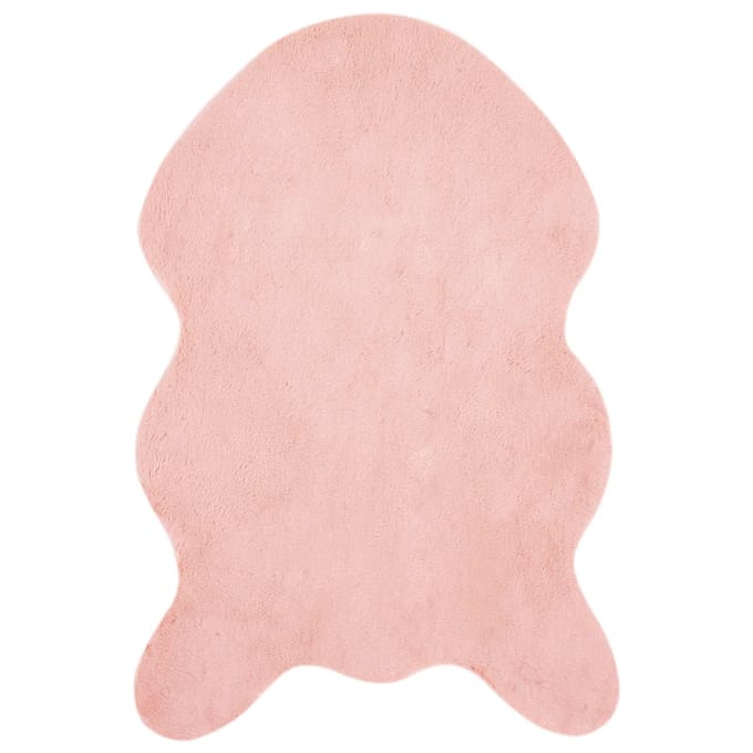 vidaXL - Antislip - vloerkleed - van - imitatie - konijnenbont - OLITE - Roze