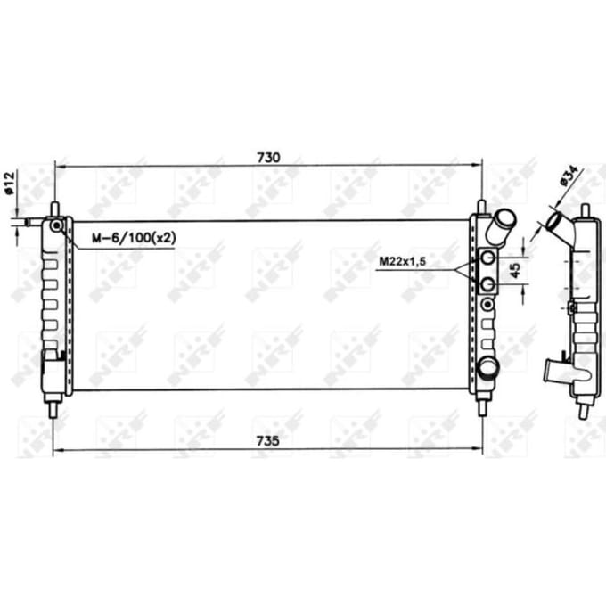 Radiator, motorkoeling NRF 58154
