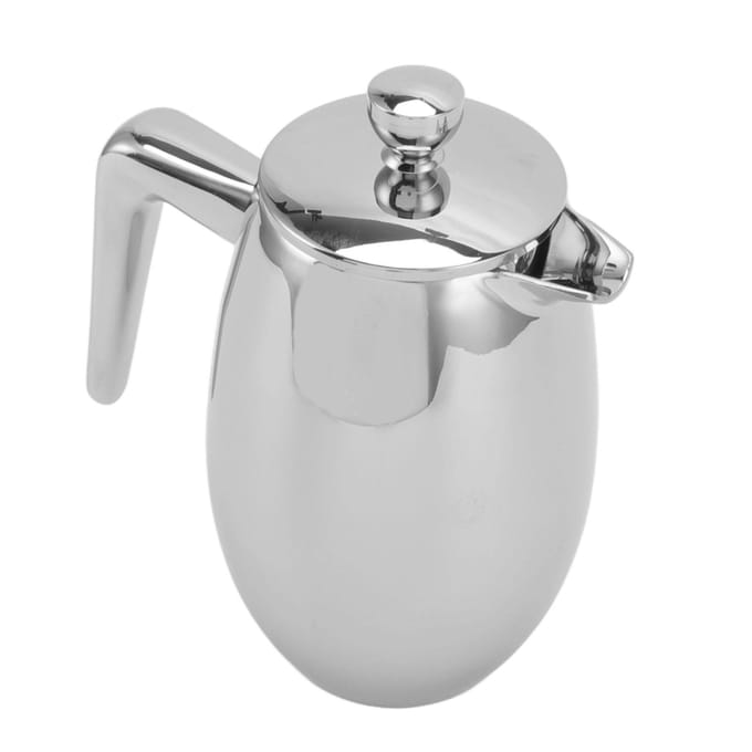 Cafetière à piston Acier inoxydable 304 Double paroi Bec en U Théière à infusion manuelle pour la maison 350ml white