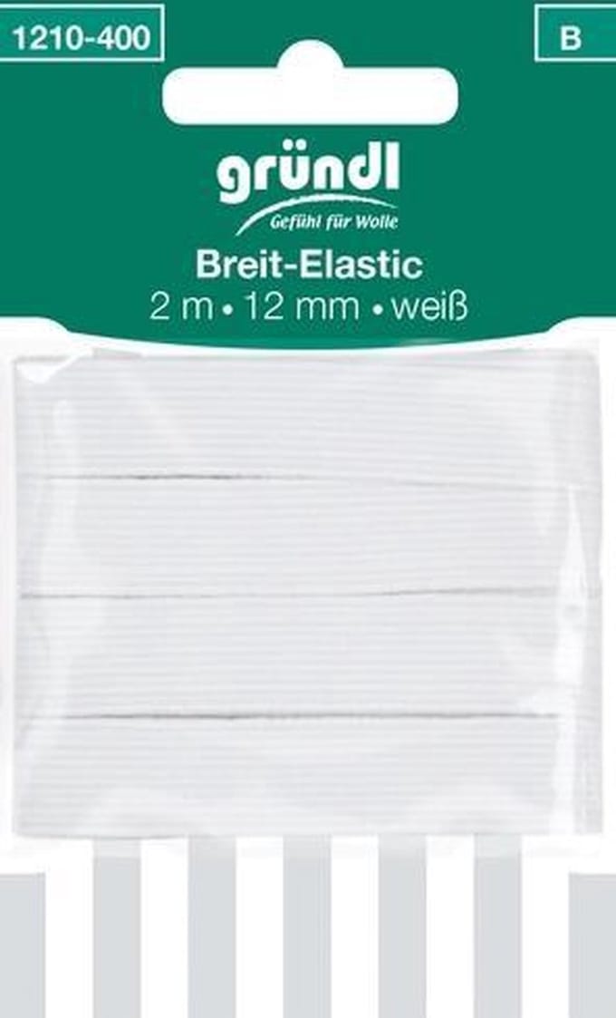 1210-400 Breed elastiek wit 2 m x 12 mm
