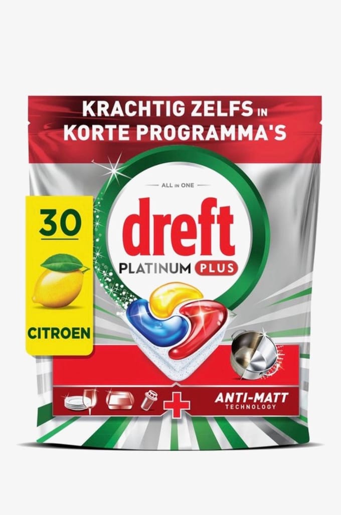 Dreft Platinum Plus Vaatwastabletten Citroen - Anti-Dofheidstechnologie - 30