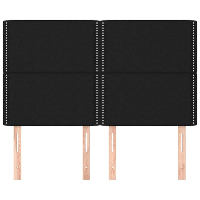 vidaXL - Hoofdbord - zwart - 144x5x118/128 - cm - stof